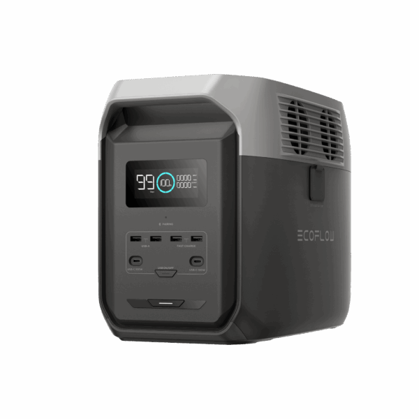 Estación de Energía Portátil Delta 3 1536Wh Litio LFP / 6 AC 1800 W (Max. 3600W) / 2 USB-C 100W / Capacidad para Aumentar Respaldo / Cargador de Coche 10A a 12.6V / Conectividad WiFi y Bluetooth (App) / Carga Solar 500W Max.