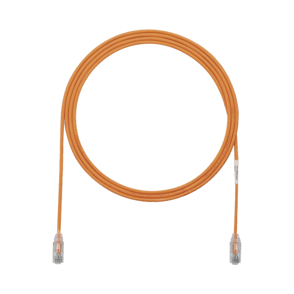 Cable de Parcheo TX6, UTP Cat6, Diámetro Reducido (28AWG), Color Naranja, 5ft