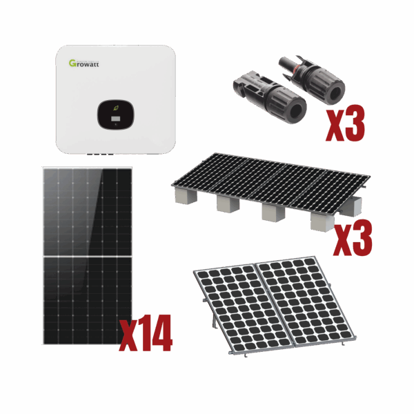 Kit Solar Interconexion  / 8kW  220Vca / Inversor GROWATT / Montaje Incluido