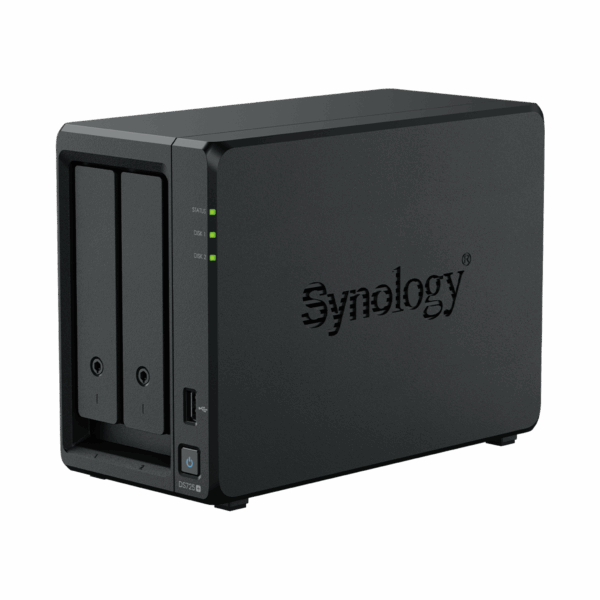 NAS Synology DiskStation DS725+ | 2 Bahías | Expandible hasta 7 Unidades | 2 Ranuras M.2 NVMe | Puerto 2.5GbE | Rendimiento 276 MB/s Lectura y 224 MB/s Escritura | Compatible con Unidad de Expansión DX525.