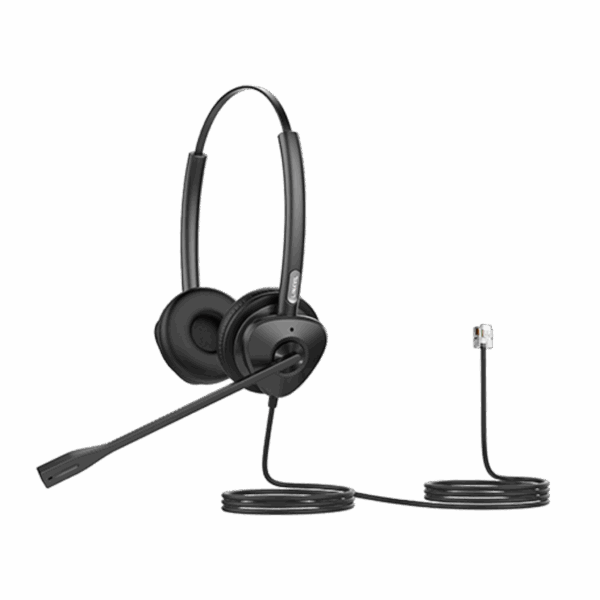 Diadema Binaural con Audio HD y Brazo Ajustable de 260°, Conexión RJ9 y Sonido de Alta Definición
