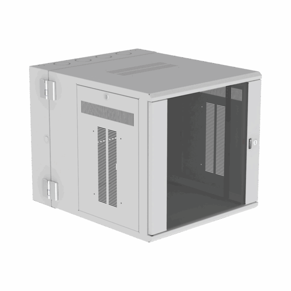 Gabinete PanZone de Montaje en Pared, de 19in, Puerta con Ventana de Seguridad, 12 UR, 762mm de Profundidad, Color Blanco