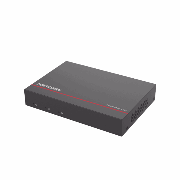 NVR + eSSD / 4 Megapixel / 4 Canales IP / 4 Puertos PoE+ / eSSD de 1 TB / ACUSENSE / Diseño Compacto y Cero Ruido