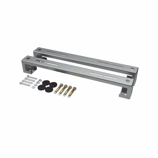 ZT-MPF-180 Base para piso universal ajustable para capacidades de 1 a 3 toneladas con pernos deslizables y amortiguación