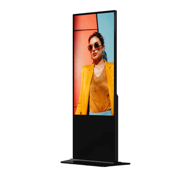 Pantalla de 55" 4K para Publicidad Digital / Base para Piso (Totem) / Gestión de Contenido y Control Centralizado