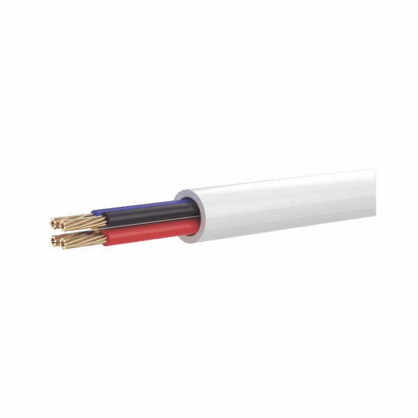 Bobina de 100 Metros de Cable Multifilar / CCA / 4 x 22 AWG / Color Blanco / PVC / CCAM / Uso en Interior / Aplicaciones en Alarmas - Automatización