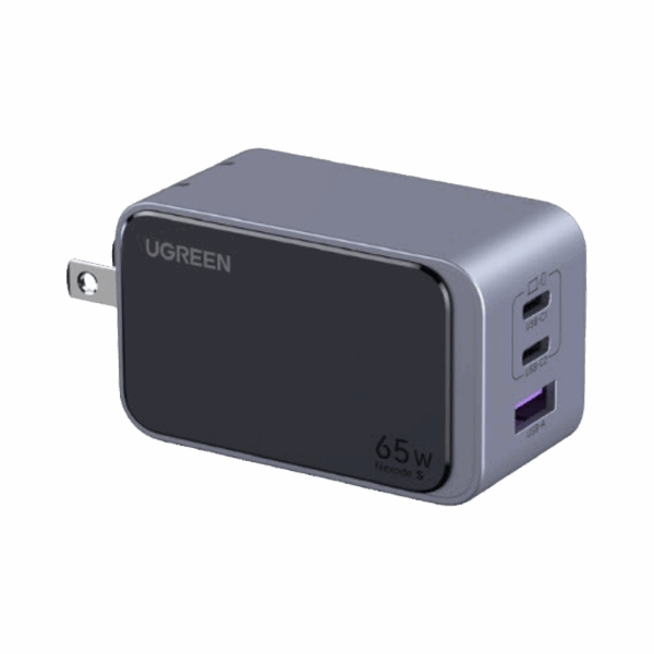 Cargador de 65W serie Nexode S | 3 Puertos de Carga Rápida | 2 USB-C | 1 USB-A | Tecnología GaN II | PD3.0 | QC4.0 | FCP/SCP/AFC/PPS/PPS2.0 | Tecnología de Protección Térmica | Optimiza la Carga | Carcasa Ignifuga.