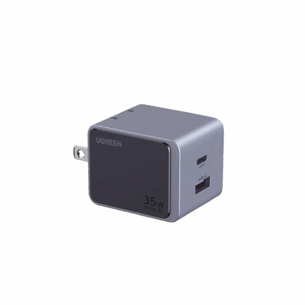 Cargador de 35W serie Nexode S | 2 Puertos de Carga Rápida | 1 USB-C | 1 USB-A | Tecnología GaN II | PD3.0 | QC4.0 | FCP/SCP/AFC/PPS/PPS2.0 | Tecnología de Protección Térmica | Optimiza la Carga | Carcasa Ignifuga.