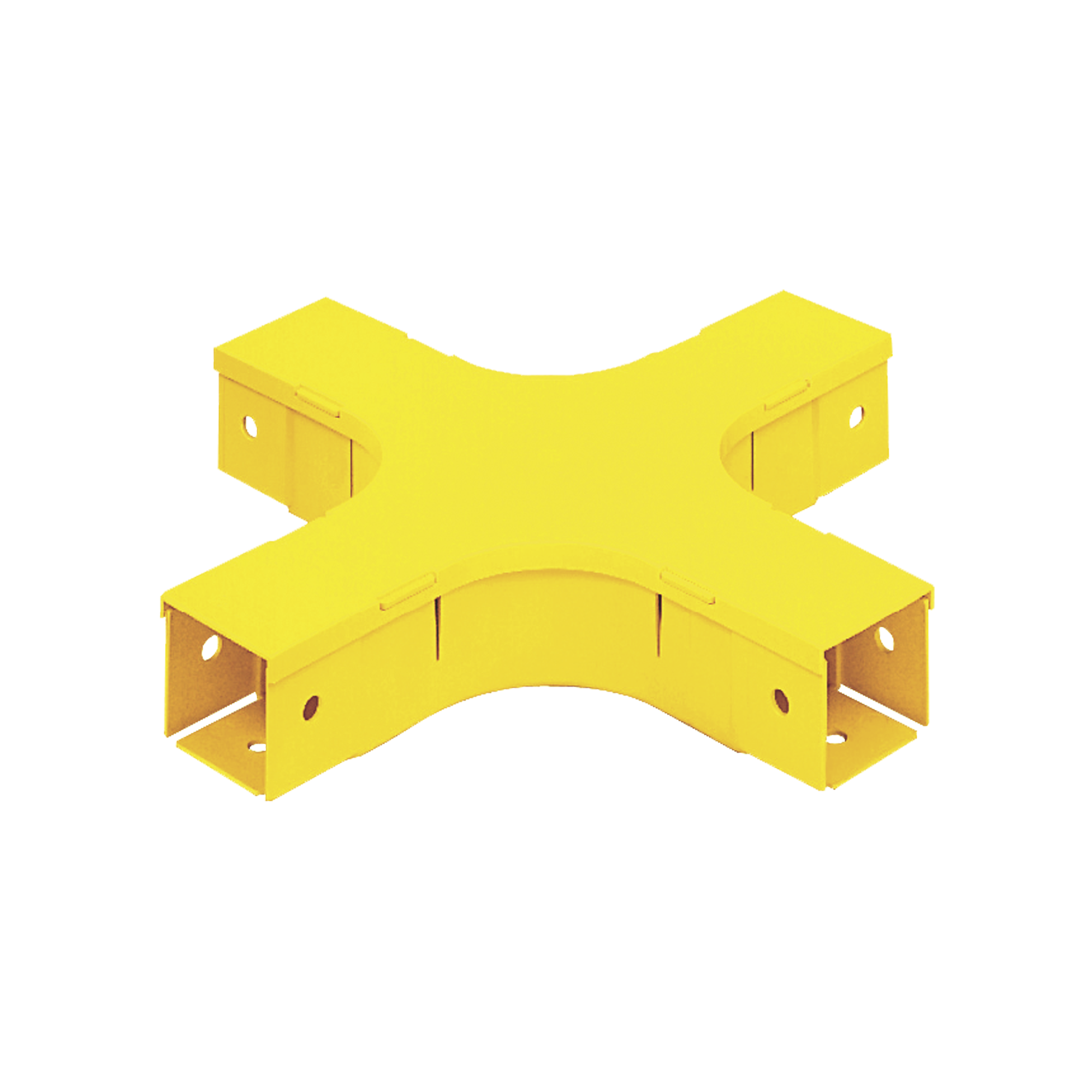 Accesorio de 4 Vías Horizontal, Con Ángulos a 90º, Para Canaletas FiberRunner™ 2X2, Color Amarillo