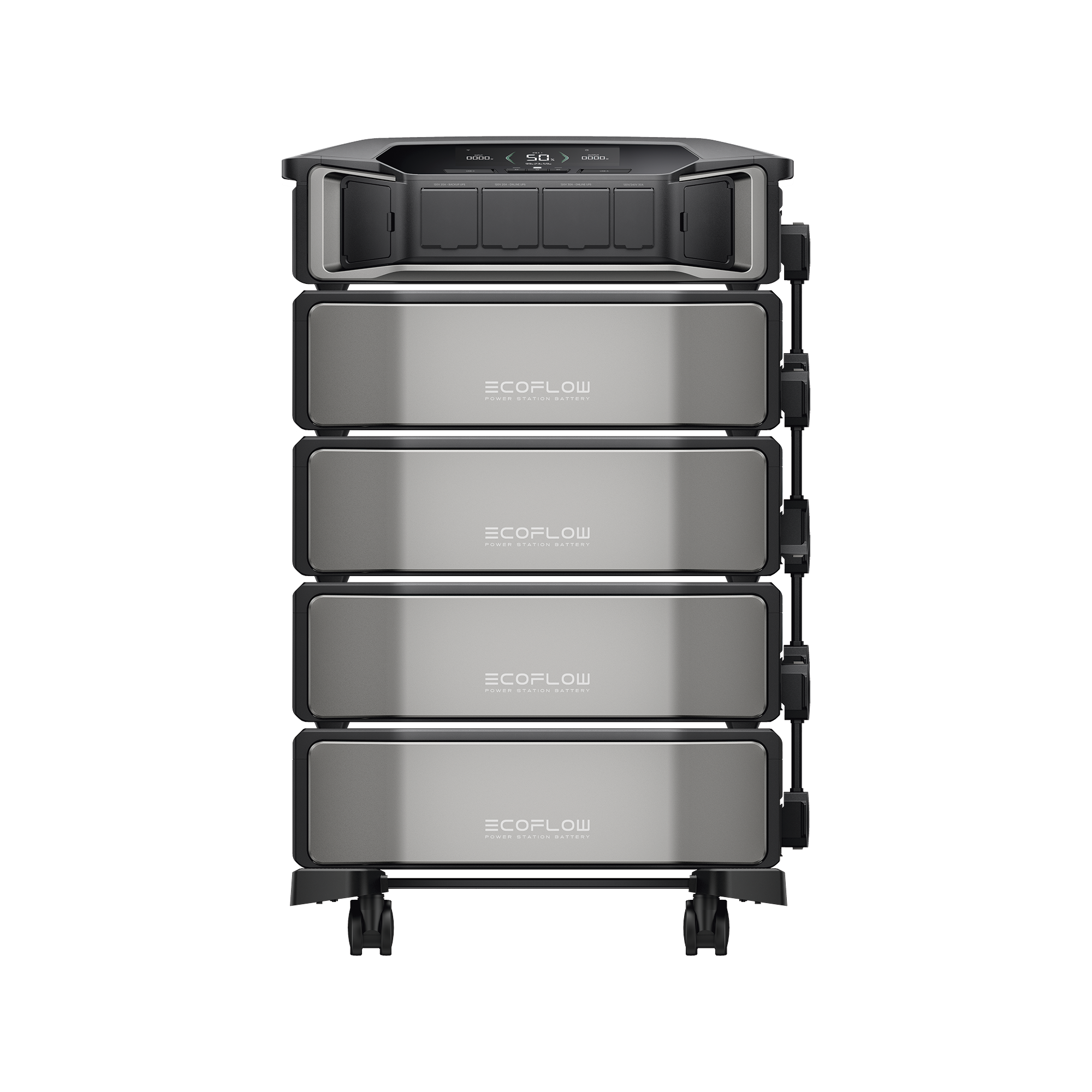 Estación de Energía Delta Pro Ultra 7.2kW para Respaldo Residencial, Incluye Batería de Litio LFP 6kWh (24kWh Totales), Sincronización para Mayor Potencia, Carga Solar Hasta 4000W, Capacidad de Trabajo Online (0ms)