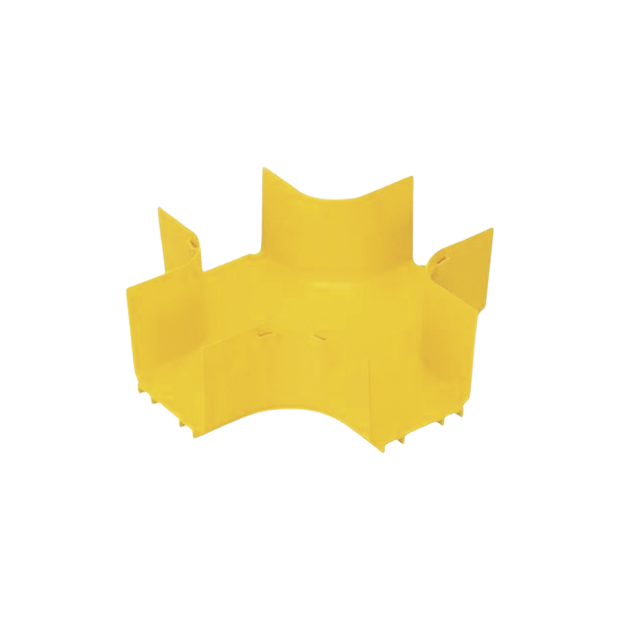 Accesorio de 4 Vías Horizontal, Con Ángulos a 90º, Para Canaletas FiberRunner™ 4X4, Color Amarillo