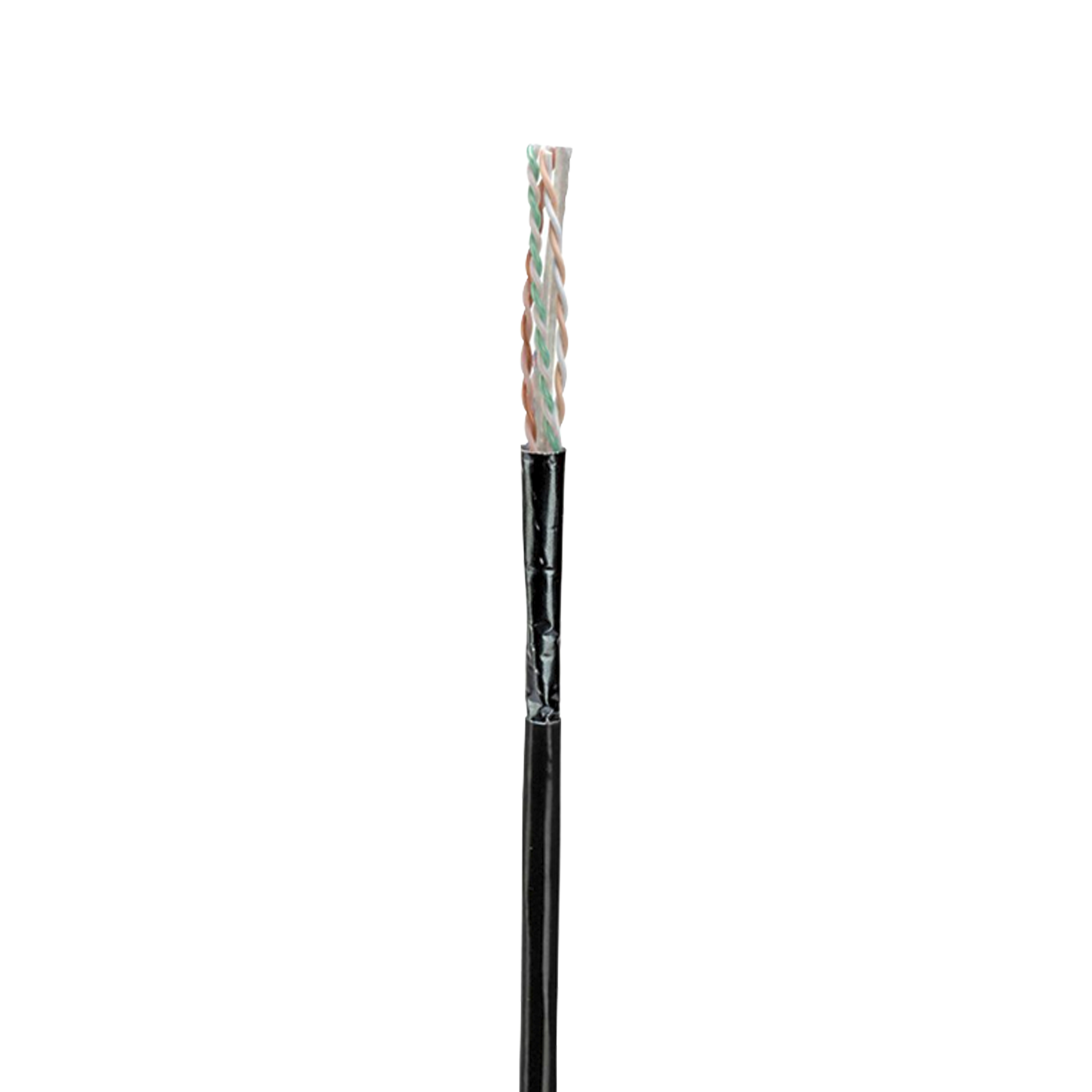 Bobina de Cable UTP de 4 Pares, Con Aislamiento de Fluoropolímero, Cat6A (23 AWG), Uso Interior/Exterior Para Entorno Ambiental de Altas Temperaturas (Hasta 125ºC) , CMP (Plenum), Color Negro, 305 m