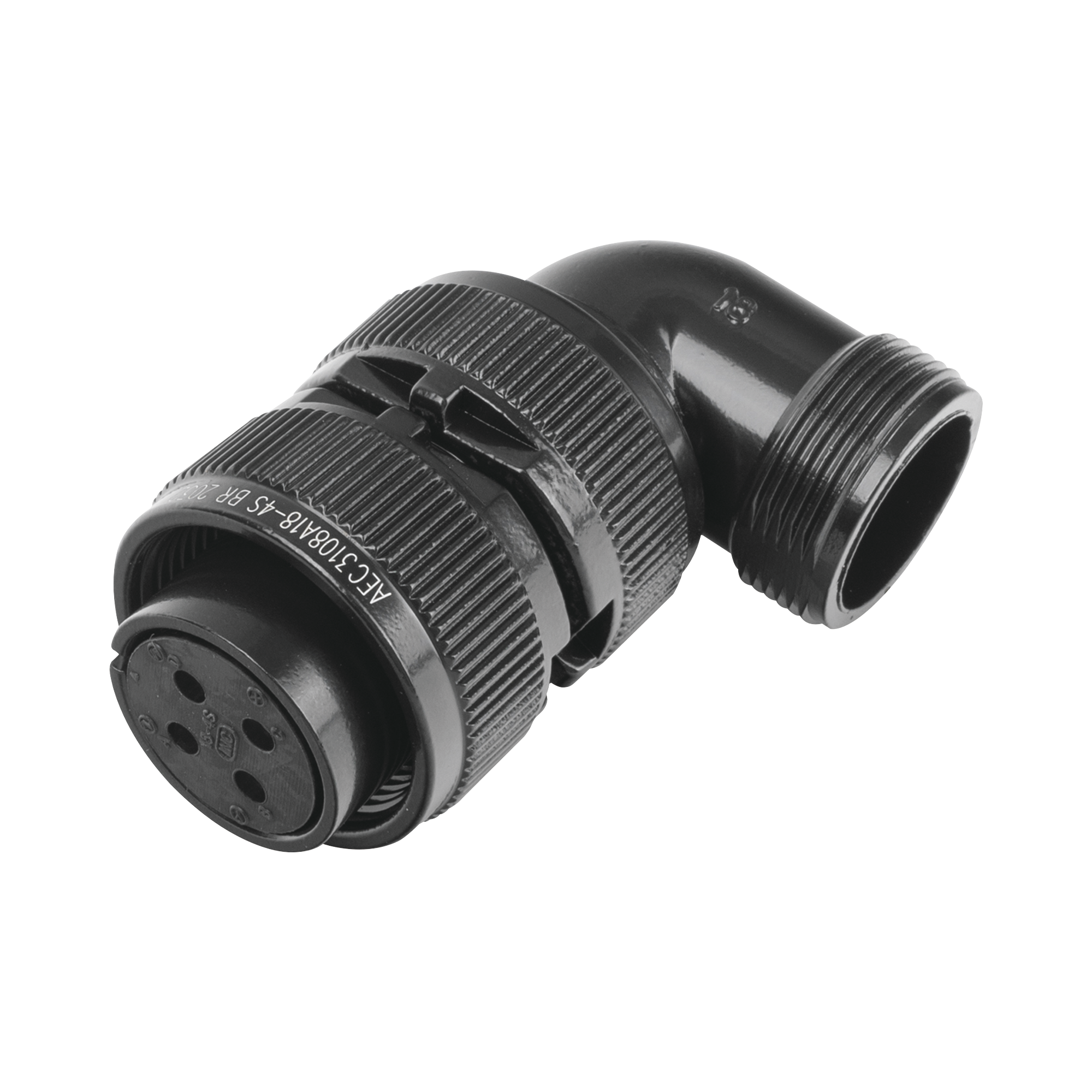 Conector Plug en Ángulo Recto de 4 Contactos Hembra Soldables para Radio de Locomotora.