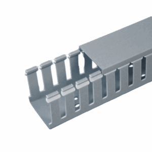 Canaleta Ranurada de PVC con Tapa, Tipo F, 32 mm de Ancho, 1...